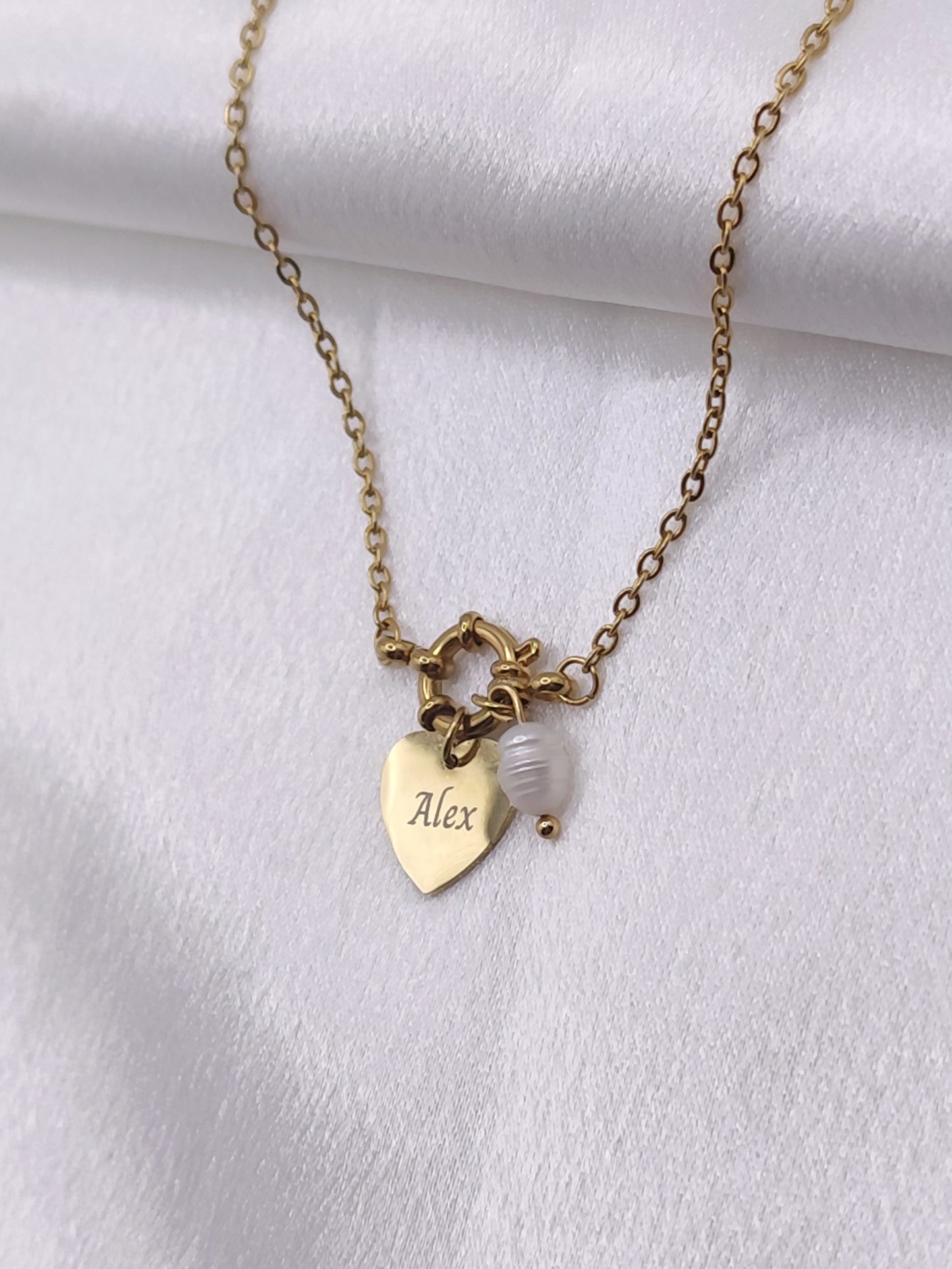 Collier cœur élégance gravé