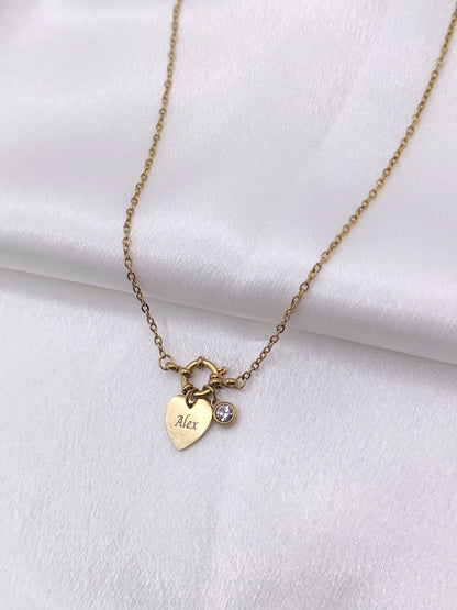Collier cœur élégance gravé