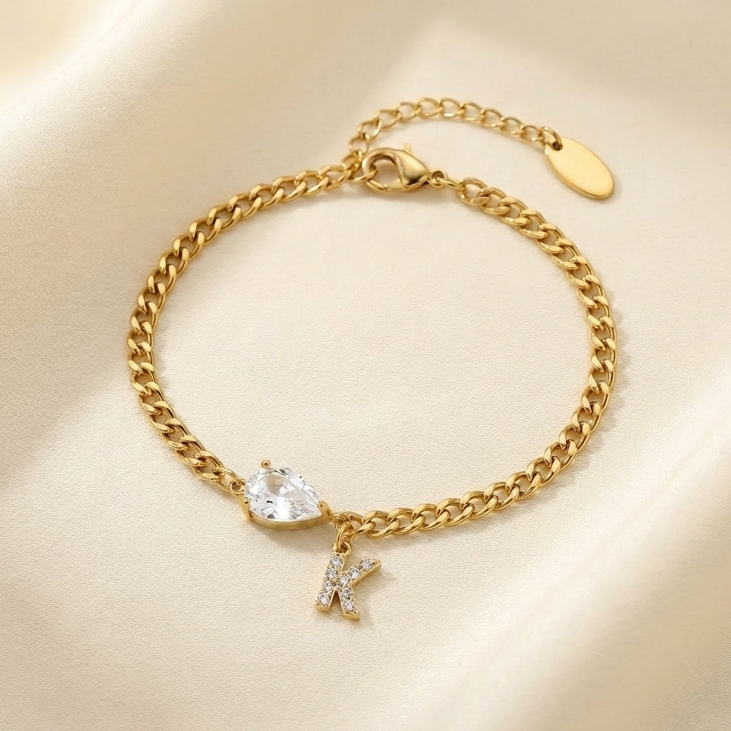 Bracelet l'initiale d'éclat