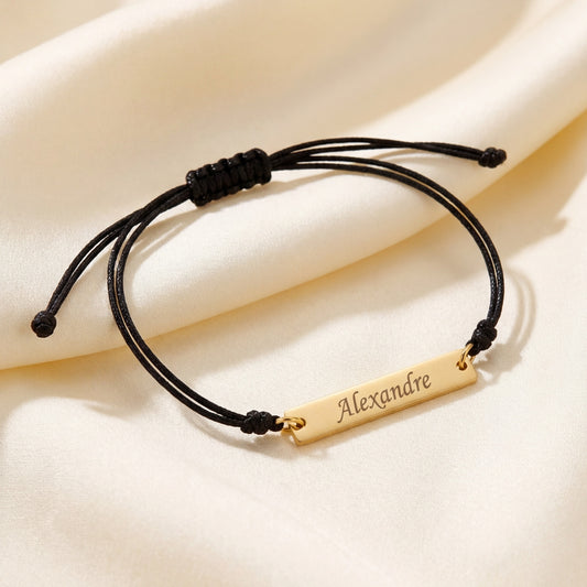 Bracelet en cordon gravé