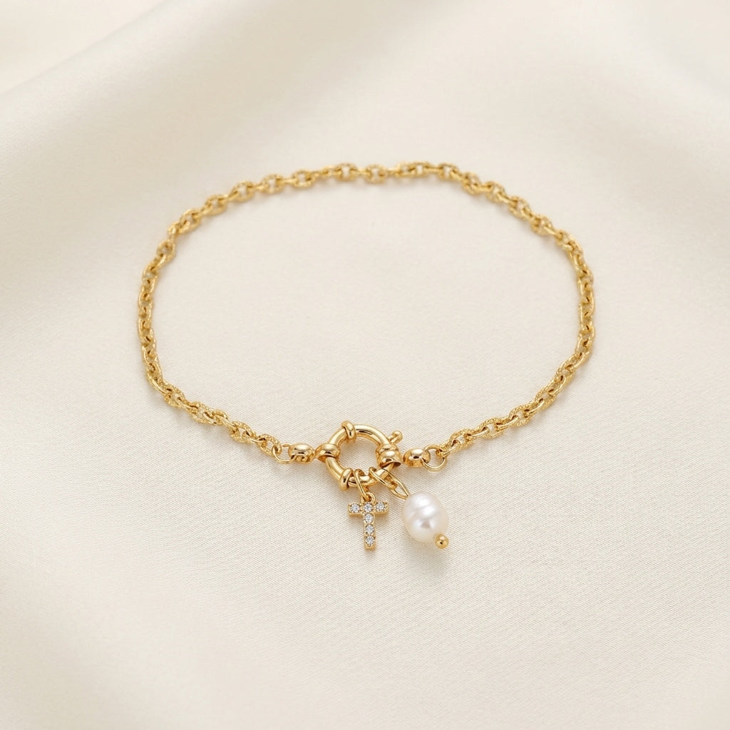 Bracelet Initiale Perle