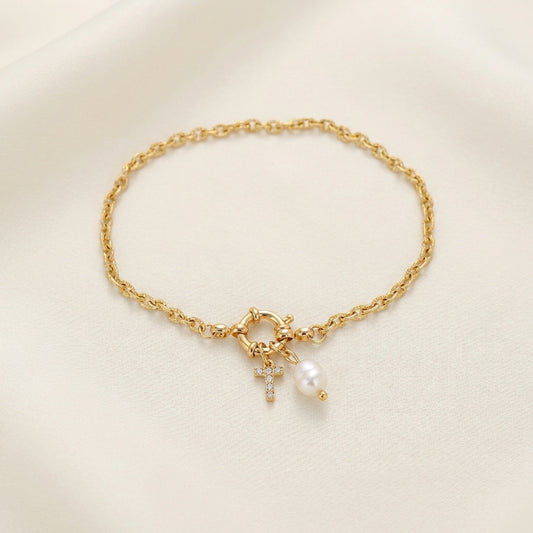 Bracelet Initiale Perle