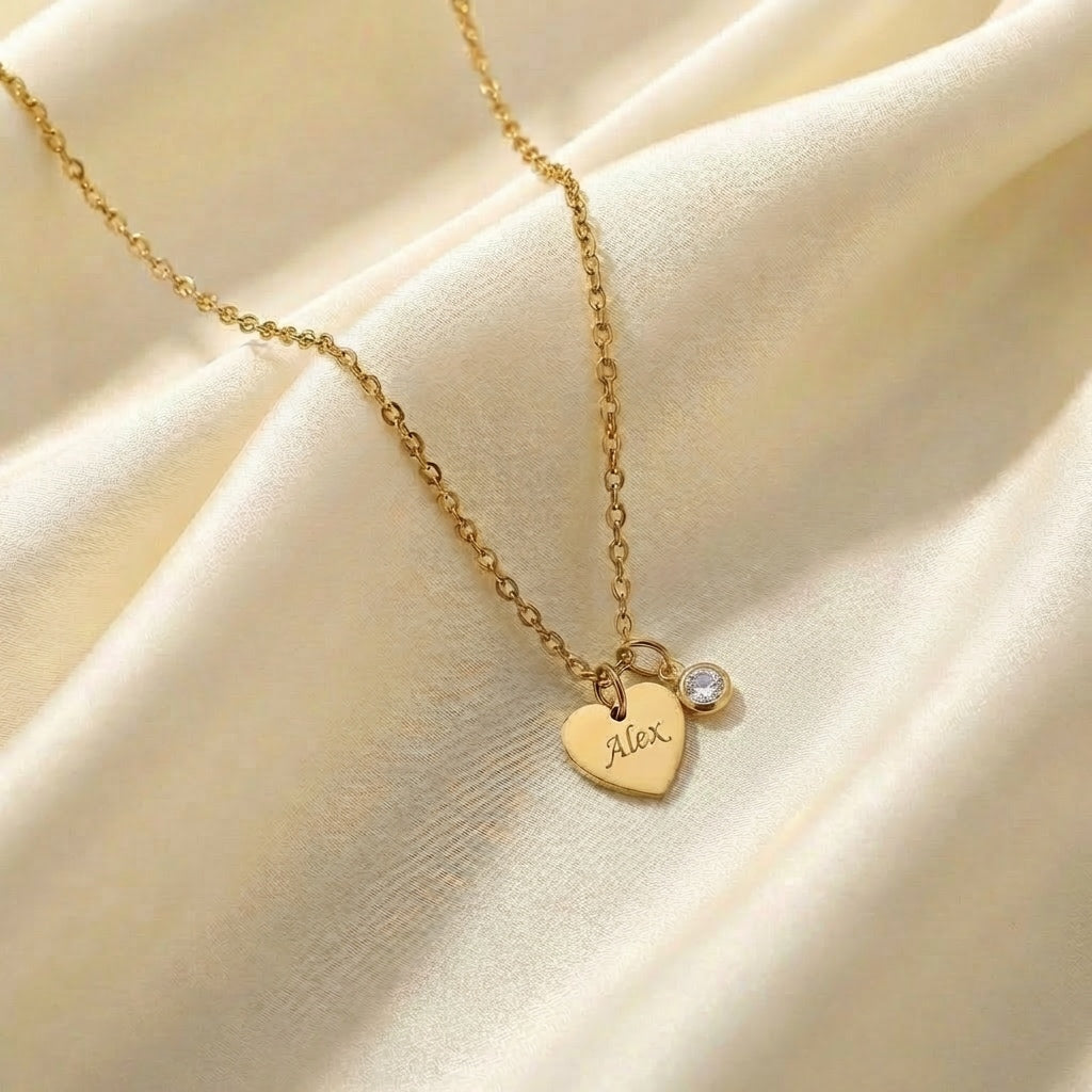 Collier cœur élégance gravé