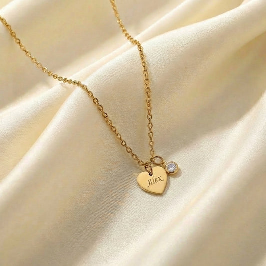 Collier cœur élégance gravé
