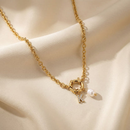 Collier initiale perle