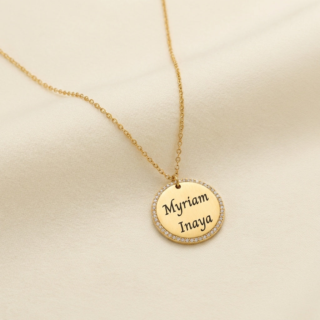 Collier rond étincelle gravé