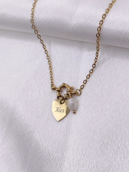 Collier cœur élégance gravé