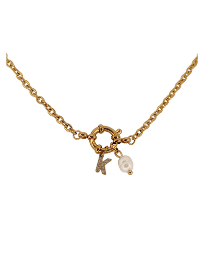 Collier initiale perle